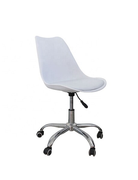 Silla Eames para oficina con rueditas y altura ajustable Blanco
