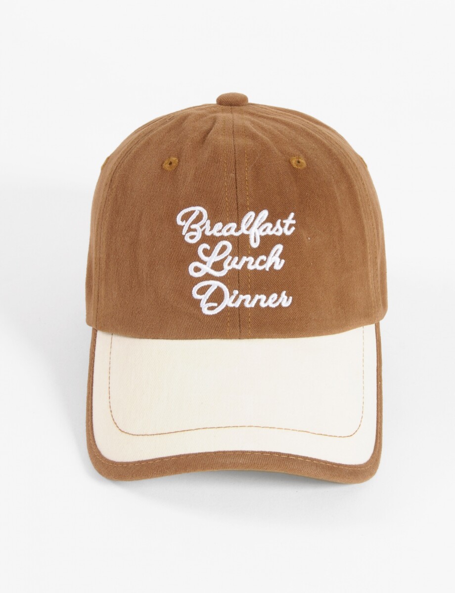 Cap bordado breakfast - camel 