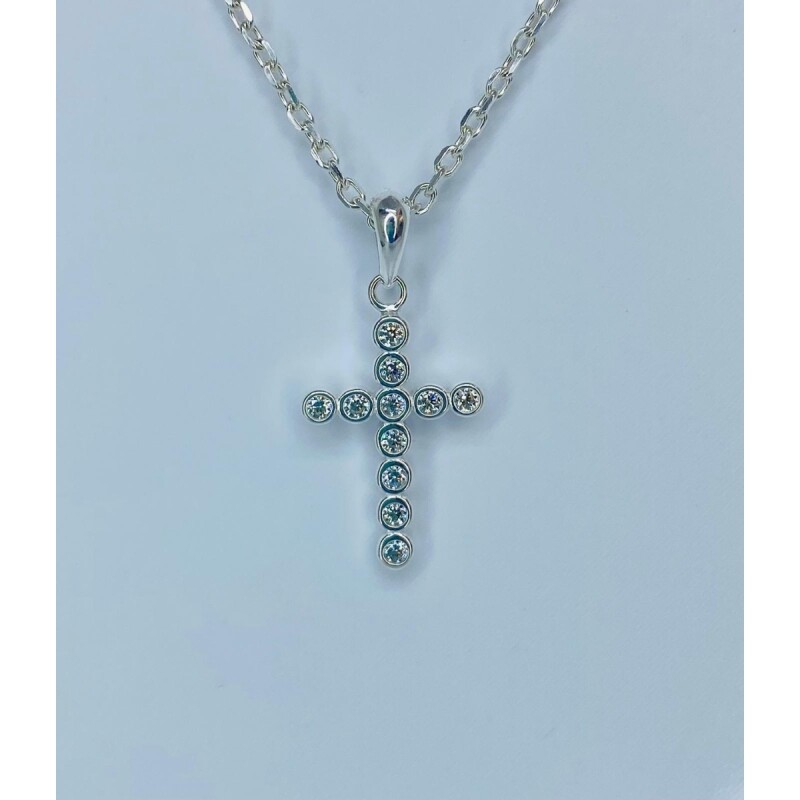 CRUZ DE PLATA CON CIRCONIAS L1kc1349