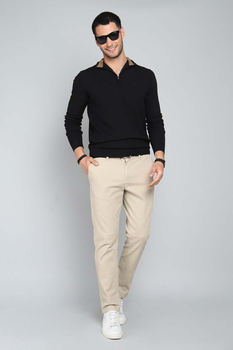 Sweater Medio Cierre Arrow NEGRO