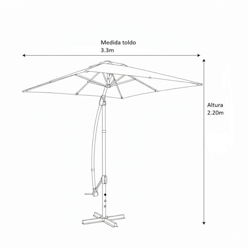 GAZEBO BEIGE C/RED 3.3M Unica