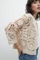 Chaqueta tejida crochet beige