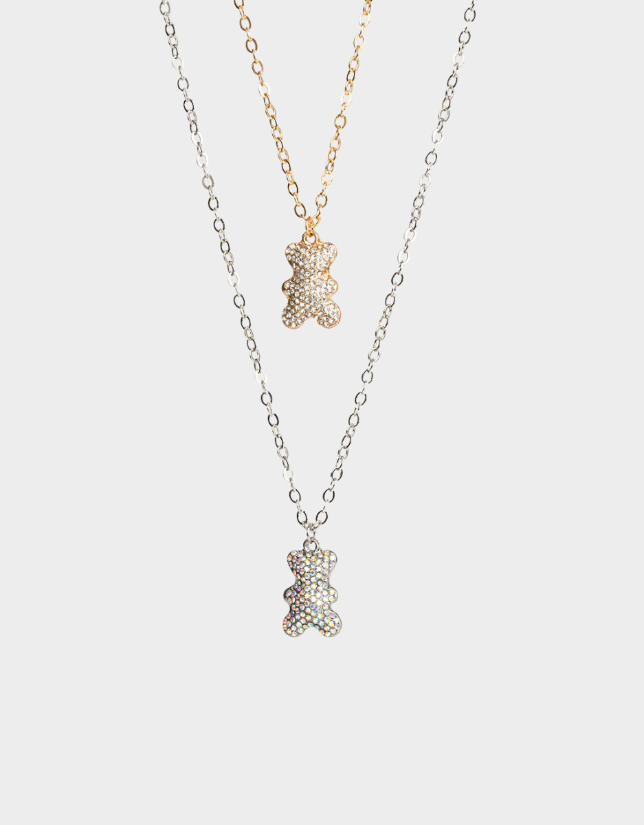 Set De Collares Oso Strass 