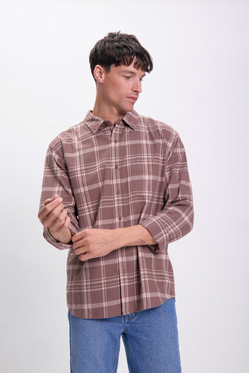 Camisa cuadros Marrón