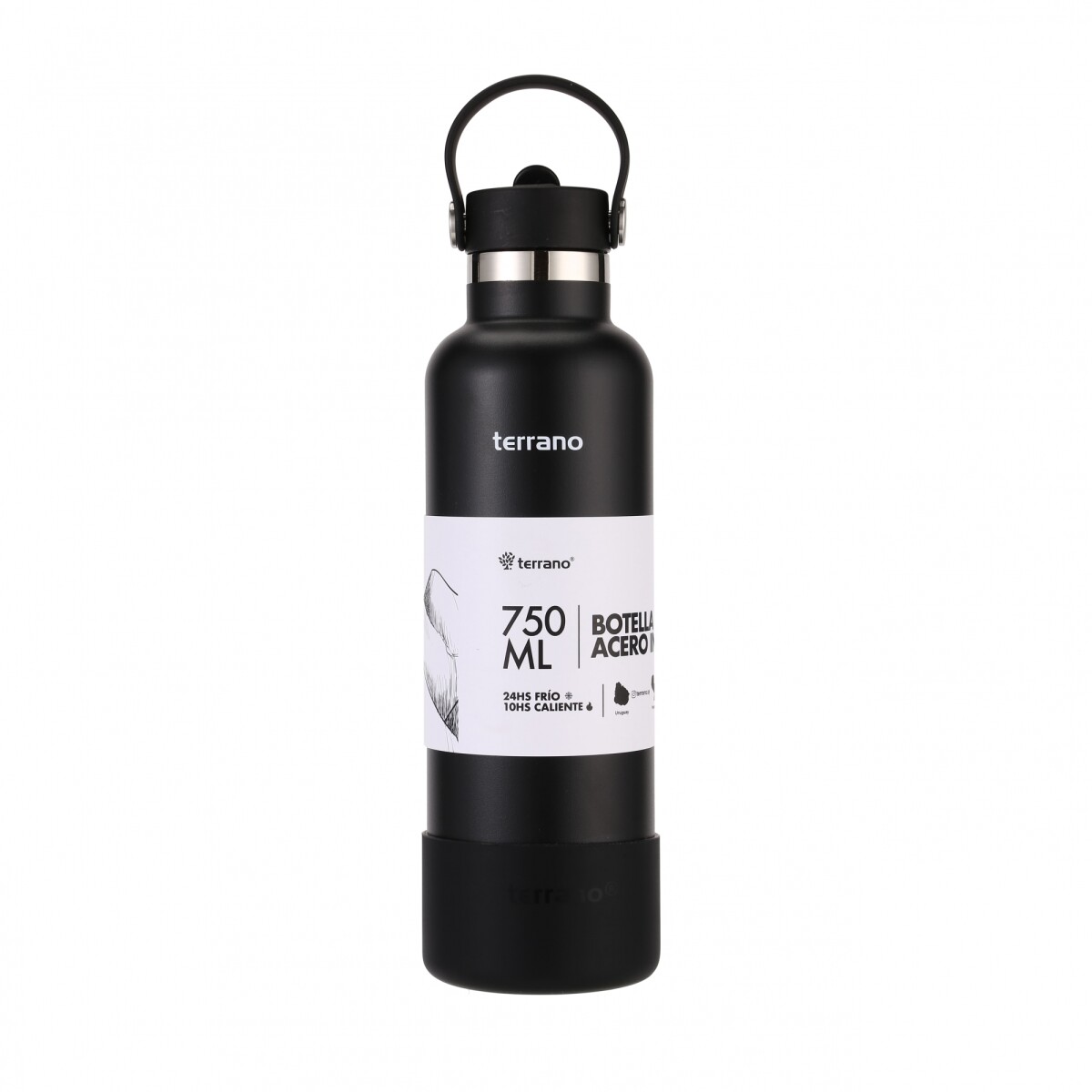 Botella Térmica con Pico 750mL. - Negro 
