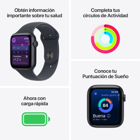Apple Watch SE 3 (40mm) Aluminio con Sport Band S/M - Midnight Apple Watch SE 3 (40mm) Aluminio con Sport Band S/M - Midnight