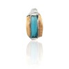 Dije colgante Barra - Plata y Oro - Zirconia - CP5428 conpiedra