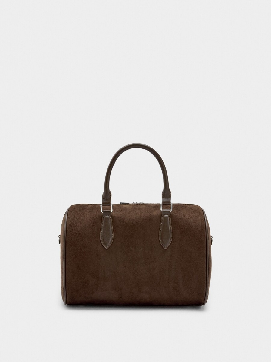 Bolso Tote Con Efecto Piel M marron