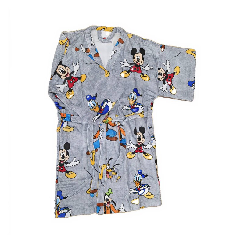 Bata Infantil Velour Dohler 100% Algodón Mickey Gris