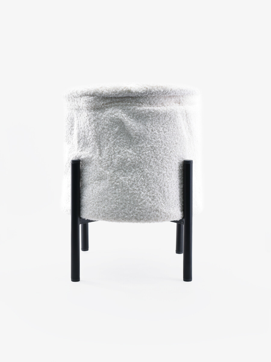 PUFF PLEGABLE CORDERITO - CRUDO 