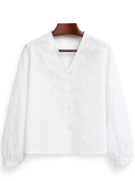 Blusa de Lino Bordado Blanco