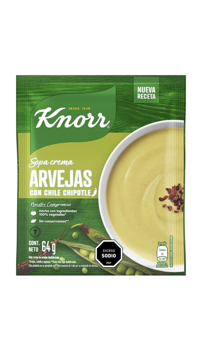SOPA KNORR CREMA (01) ARVEJA C/CHILE SOBRE 64GRS 