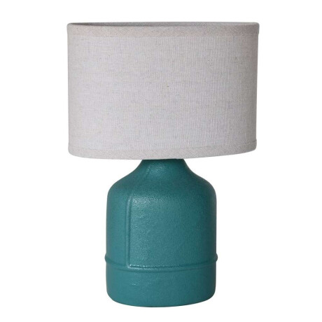 Lampara De Mesa Ceramica 20X11X31Cm Verde Petroleo