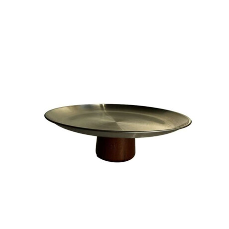 Bandeja C/Base D22X8Cm Plata/Negro