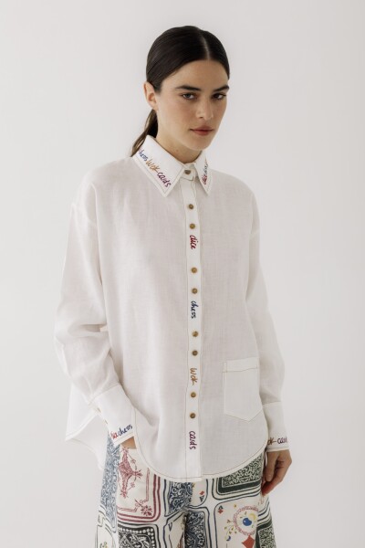 CAMISA ONDA DICE Blanco