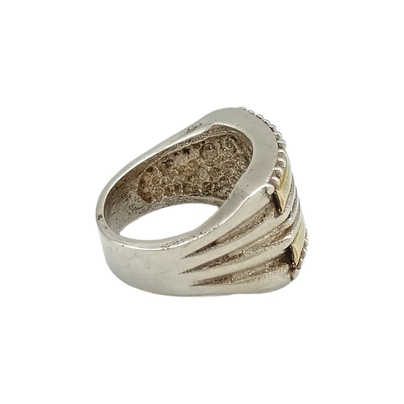 Anillo Mesa-Plata y Oro-Sin Piedra-AN5050 sinpiedra