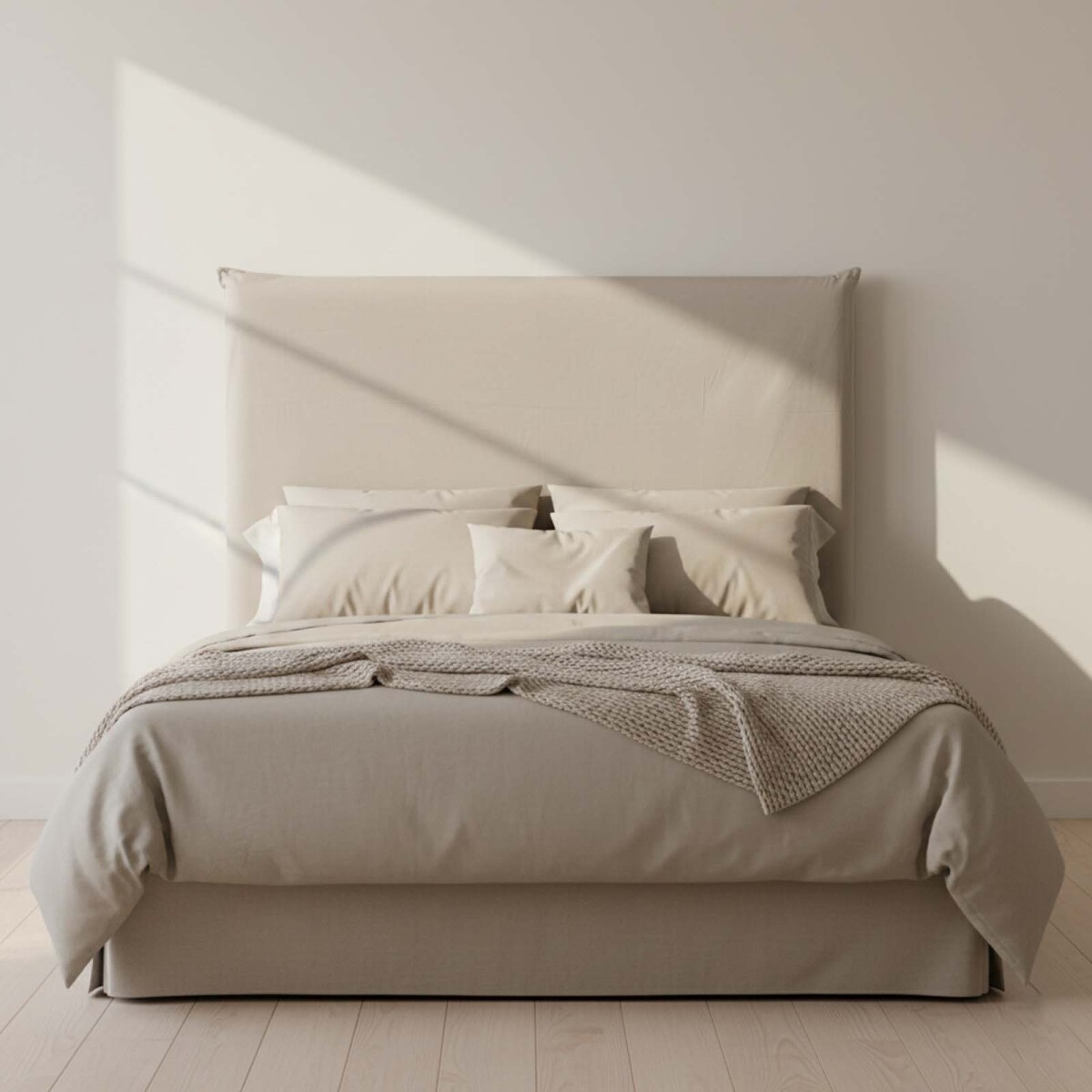 RESPALDO CON FUNDA - 1 1/2 PLAZA TELA MARRON MAIA 