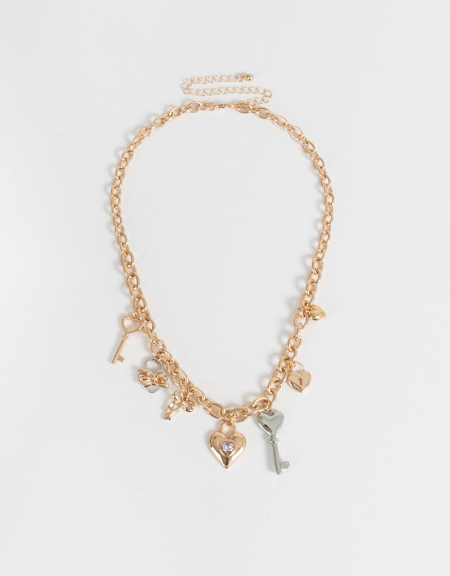 Collares Cortos Con corazón Collar Corto Multidijes Corazón - Combinacion Bicolor