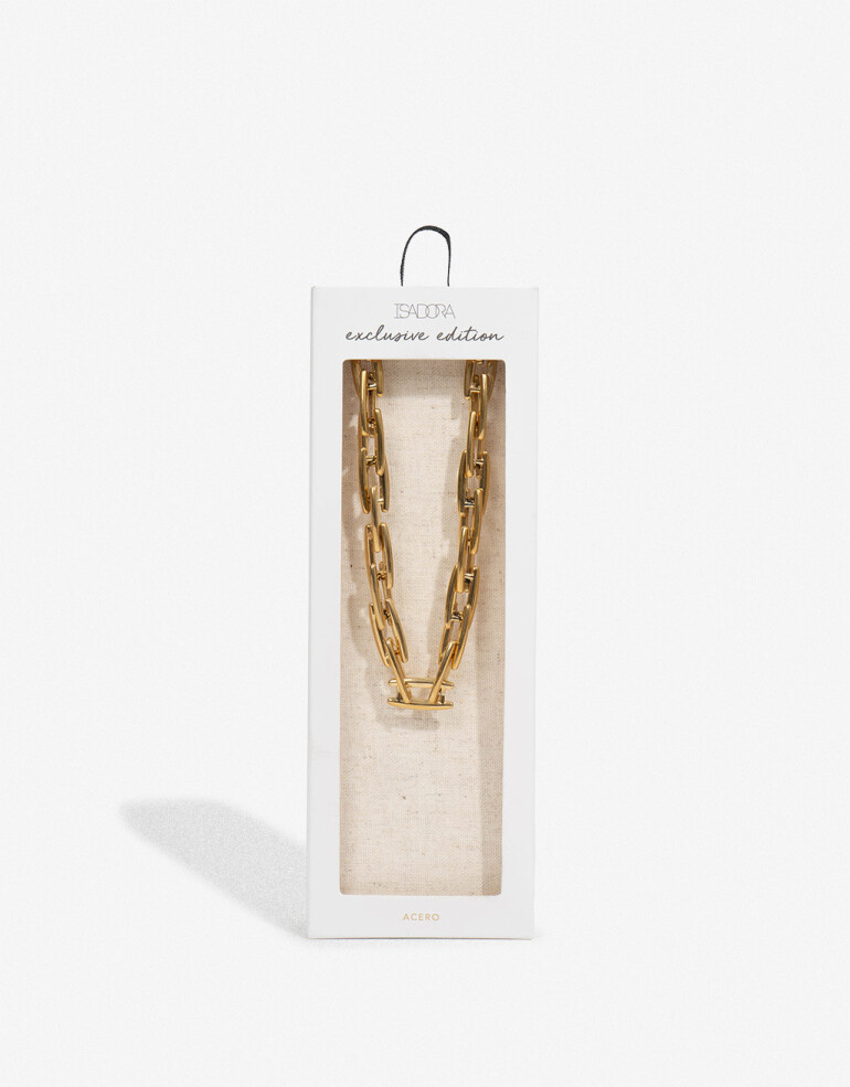 Collares Cortos Metal Collar Corto De Acero - Dorado