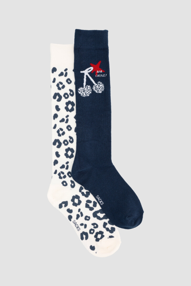 Pack de 2 medias en mezcla de algodón y largo 3/4. ideal par - Variante 31 