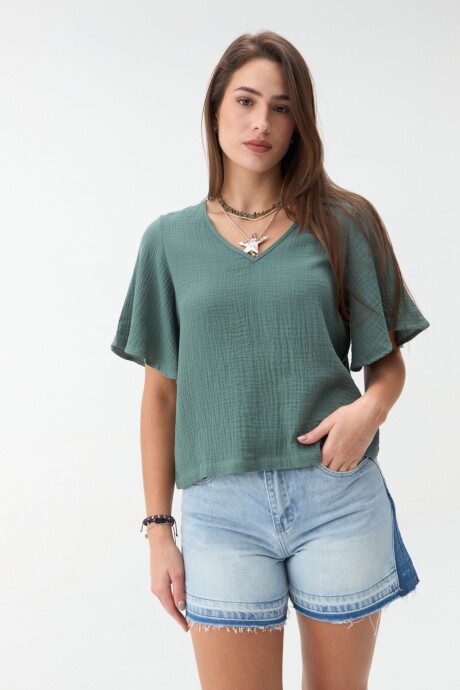 BLUSA MANGA CORTA NIGELLA Verde