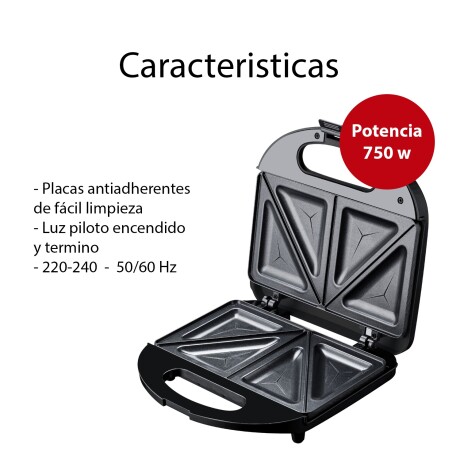 Sandwichera Eléctrica Fría Al Tacto Antiadherente Luz Piloto Blanco