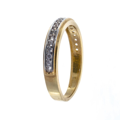 Anillo de oro 10 ktes con circonias, MEDIO SIN FIN. Anillo de oro 10 ktes con circonias, MEDIO SIN FIN.