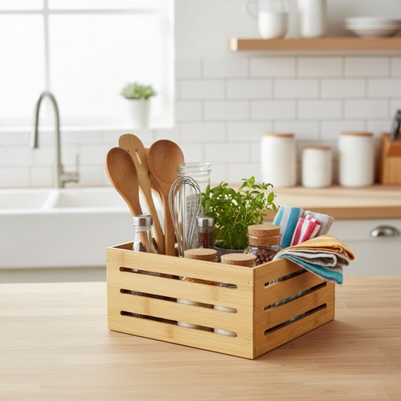 CAJA ORG BAMBU 31X15CM Unica