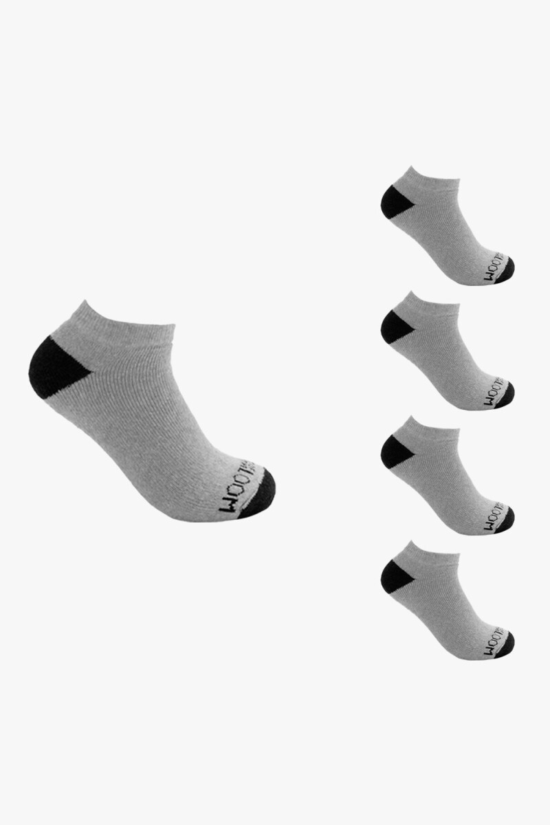 Pack x5 Medias afelpadas sin caña para caballero - Gris melange 