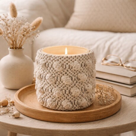 Porta velas ARUBA Beige - UNICO