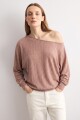 Blusa manga dolman tostado melange