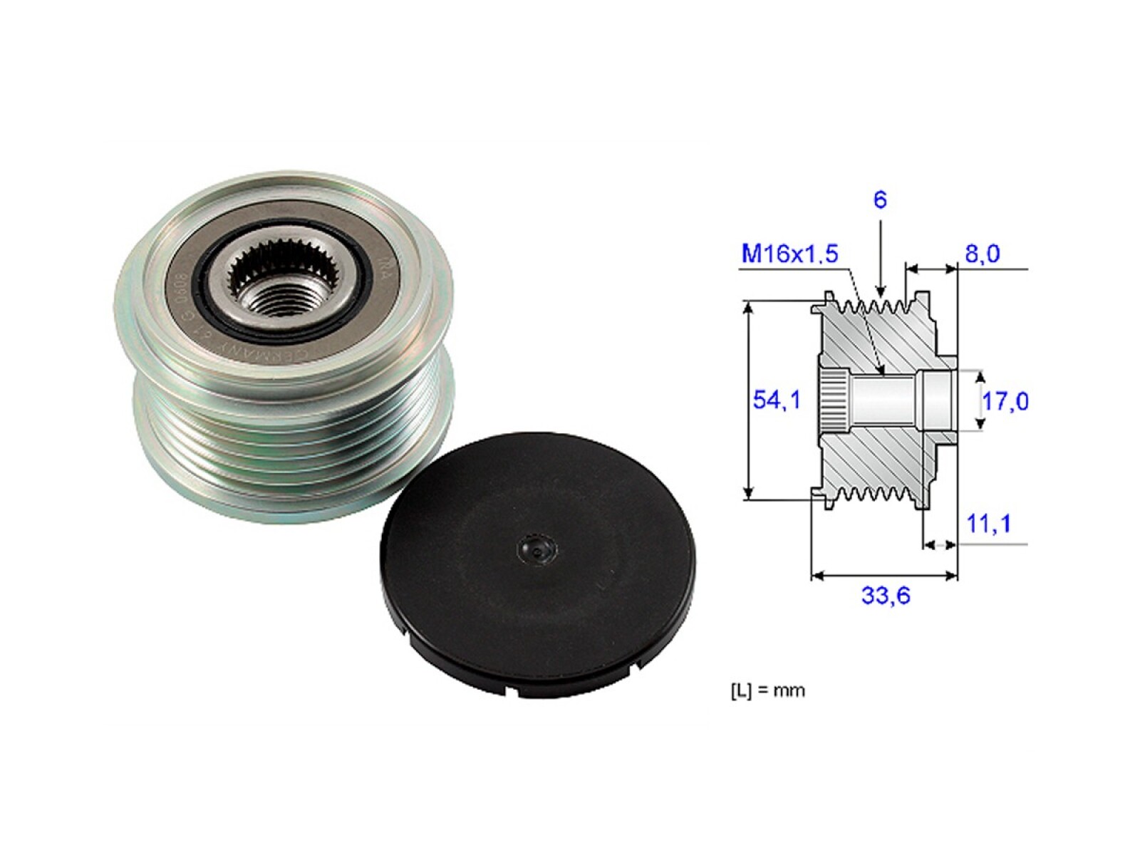Polea Alternador Marcha Libre Alt Citroen Xantia/C4 Ford Ecosport Peug 206/406/307/306 93-25 