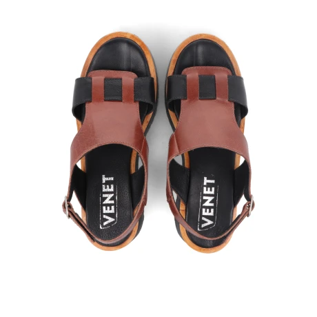 SANDALIAS VENET - CUERO MARIA MARRON
