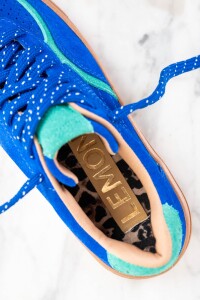 Zapatilla Gamuza Combinada Azul Francia