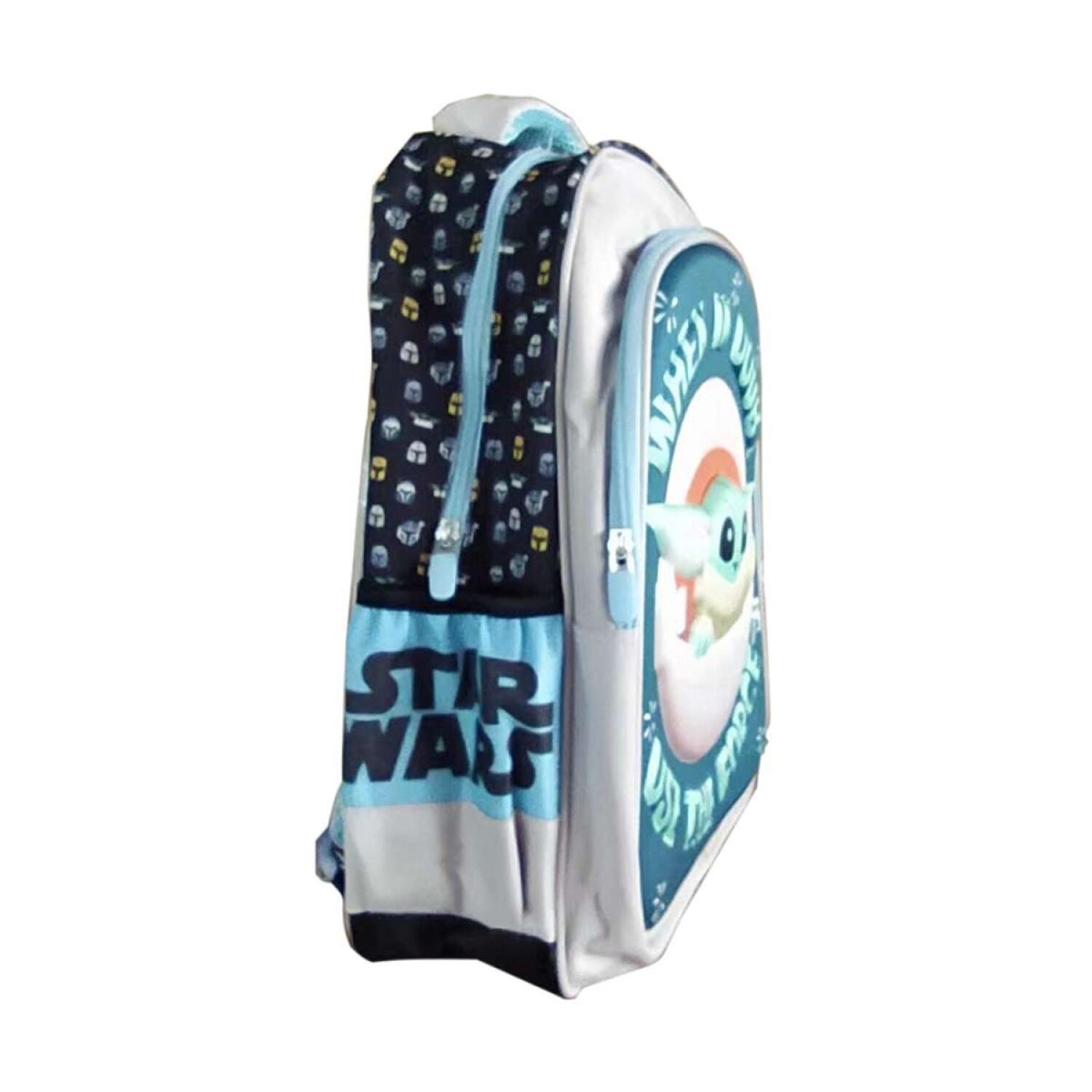 Mochila infantil 3D Baby Yoda Tafeta Grande 40 x 30 cm - Petroleo ...