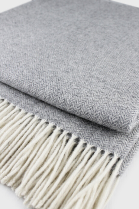 Manta 100% Lana Gris