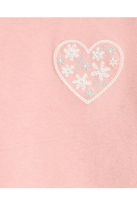 Remera de algodón con bordado corazón Remera de algodón con bordado corazón
