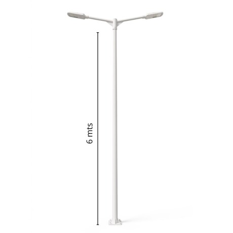 Columna 6mt con dos Brazos Blanca Columna 6mt Con Dos Brazos Blanca