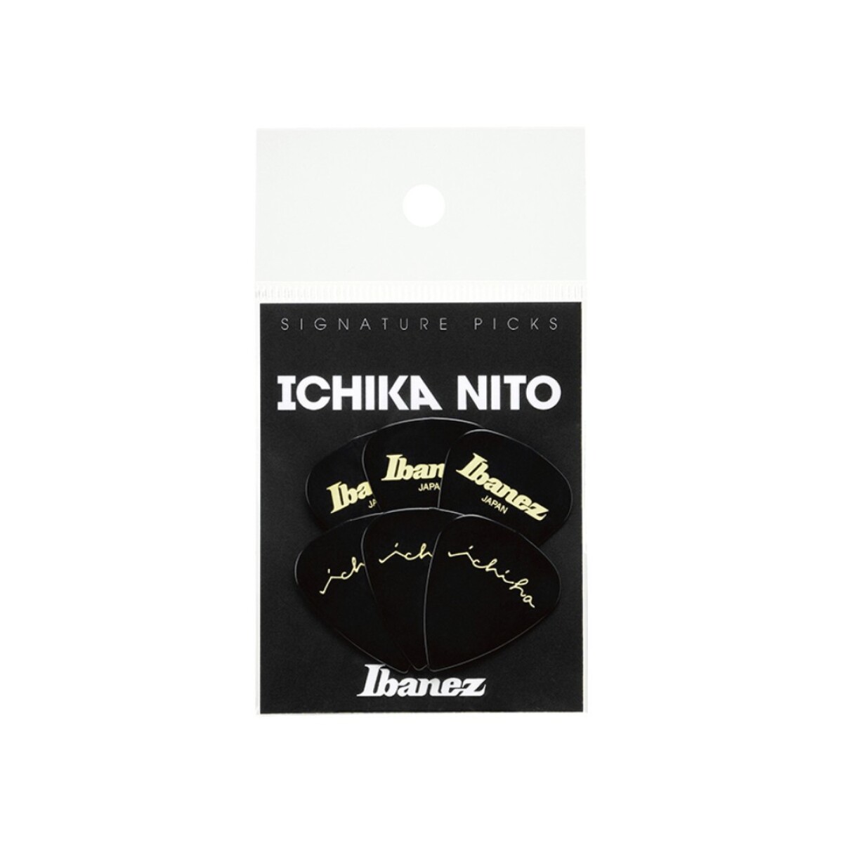Pua Guitarra Pack Ibanez Ichika Nito Signature Pick Black Teardrop 0.8mm 6pcs 