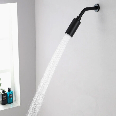 Griferia Ducha Spot Acero Negro Mate Incluye Brazo Y Volante NEGRO