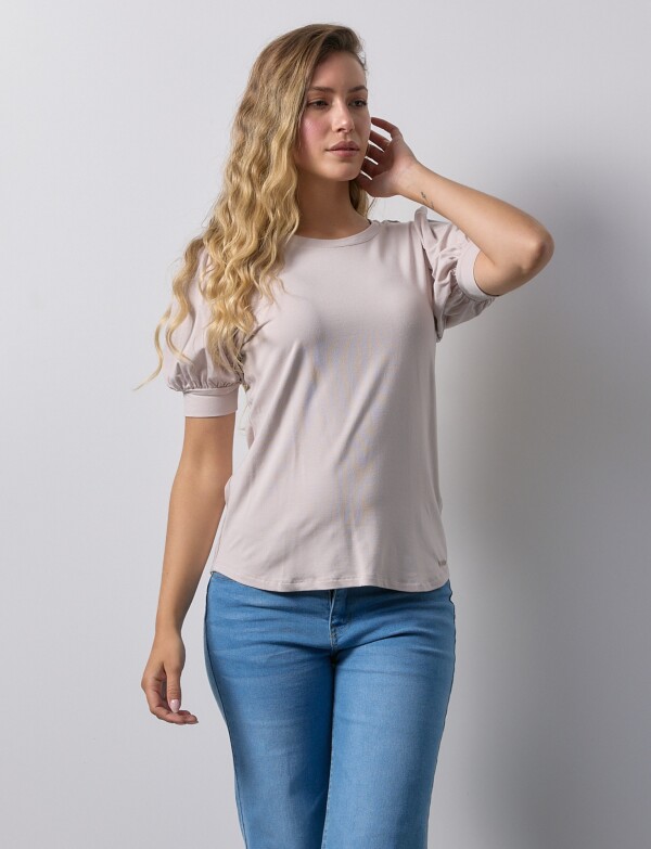 Remera Manga Balloon BEIGE CLARO