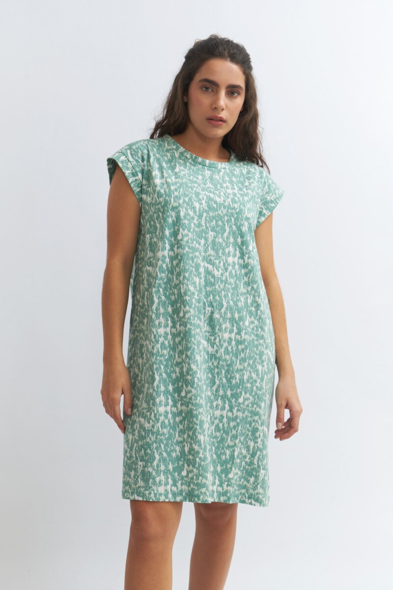 Vestido corto con lazo VERDE OLIVA