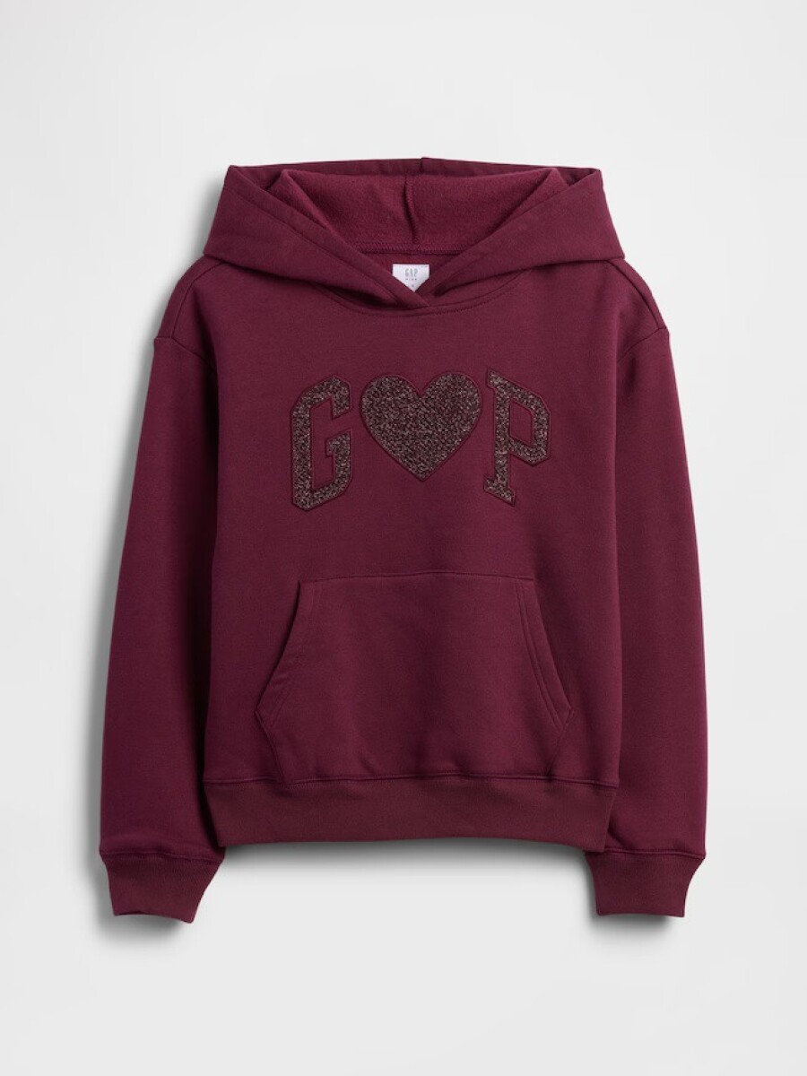 Canguro Logo Gap Niña - Burgundy Lurex 