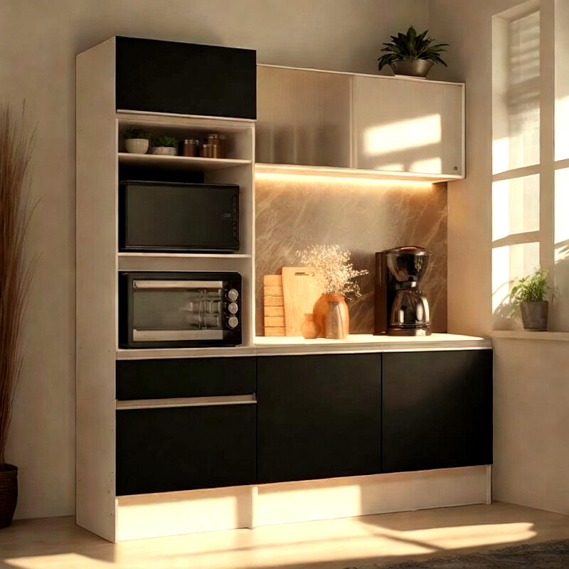 Mueble Para Cocina Alacena Aparador Bajo Mesada Negro