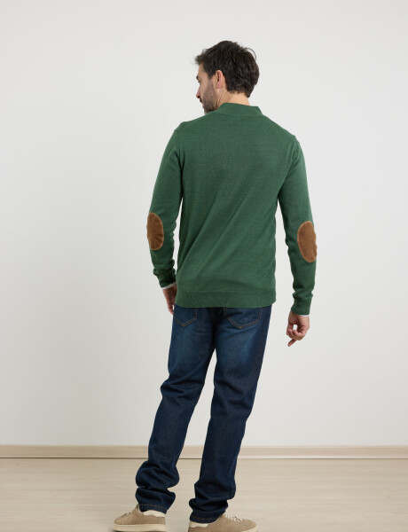 Sweater Medio Cierre Harrington Label Verde