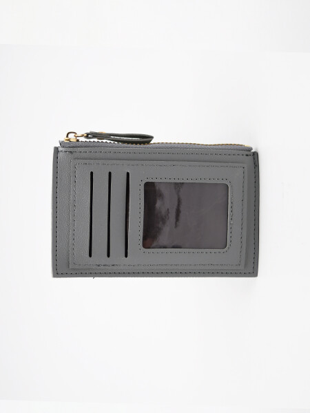MONEDERO TARJETERO FLAT GRIS