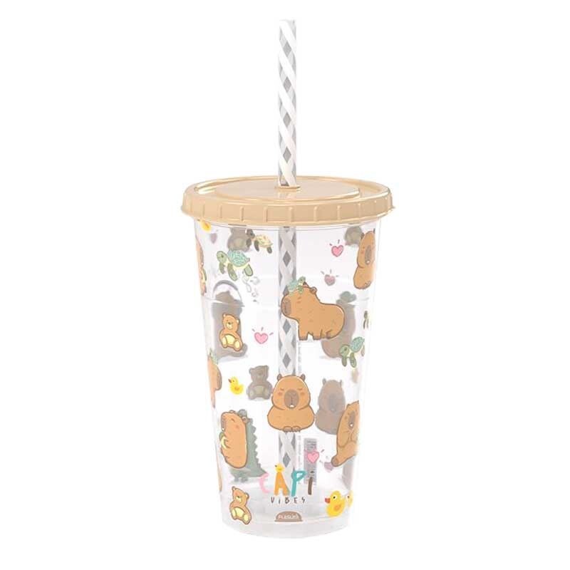 Vaso Plástico Carpincho 500 ml con Pajita BAZAR PLASTICO VASO 500ML C/PAJ CARPINCHO 15743 -