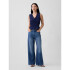 V-SL SMOCKED TIE TOP MILITARY BLUE