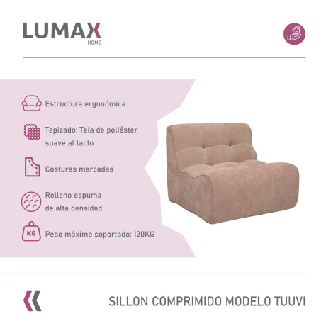 Sillón Sofá Lumax Modelo Tuuvi en caja Compactado Beige