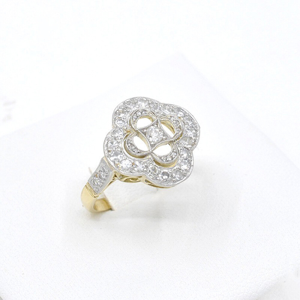 Anillo Oro 18K, Platino, Brillantes Y Diamantes Anillo Oro 18K, Platino, Brillantes Y Diamantes